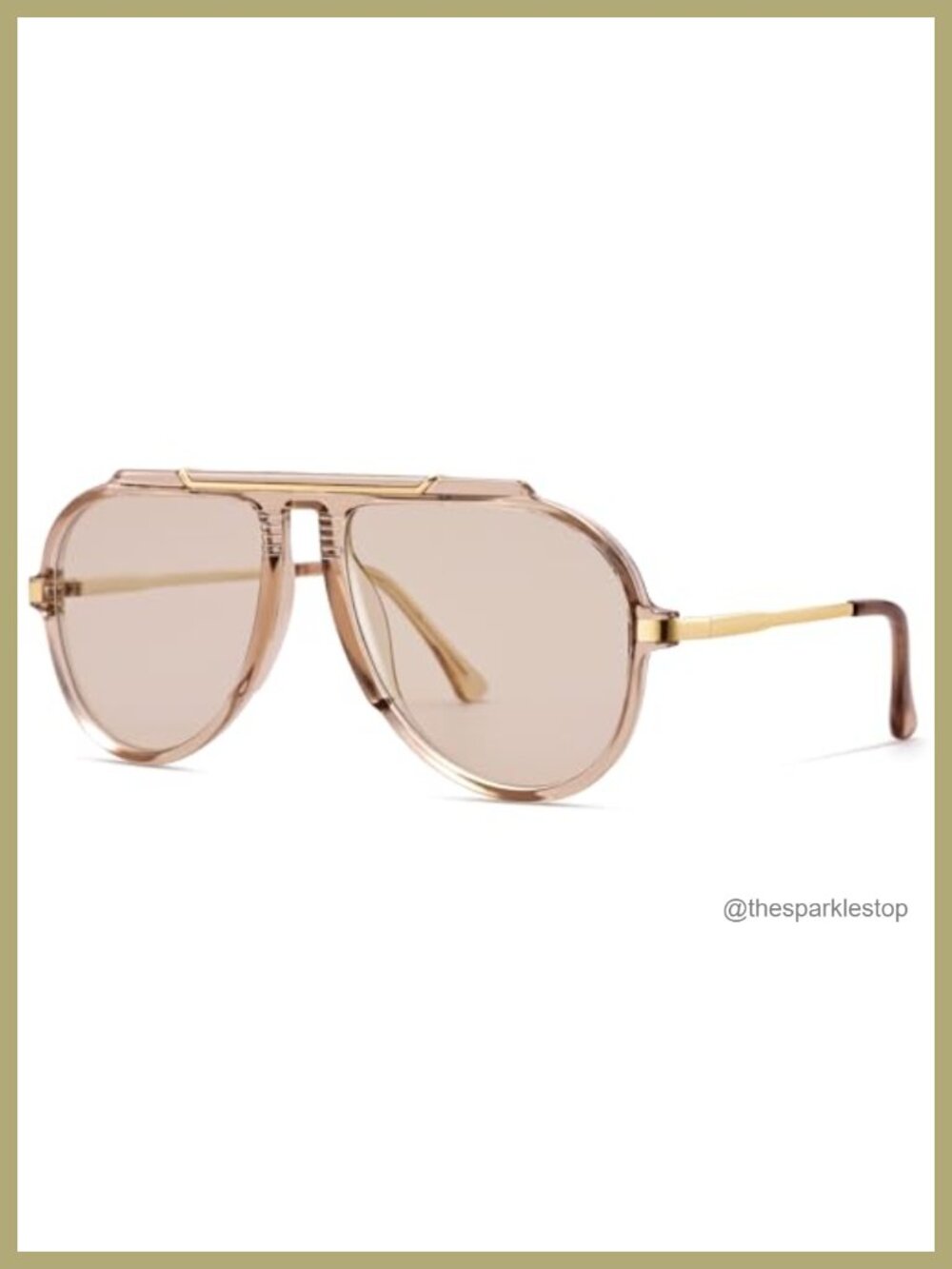 Oversized Aviator Sunglasses 70s Retro UV400 Protection